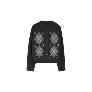 Argyle Knit Cardigan - Sofia Romano