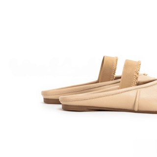 Beige Leather Tabi Ballerinas Mule - Sofia Romano