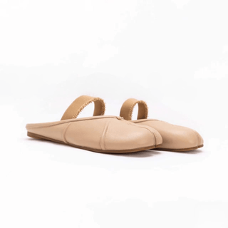 Beige Leather Tabi Ballerinas Mule - Sofia Romano