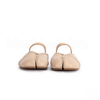 Beige Leather Tabi Ballerinas Mule - Sofia Romano