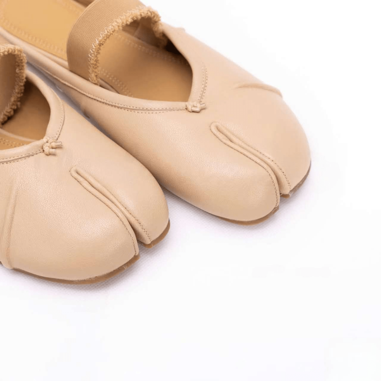 Beige Leather Tabi Ballerinas Mule - Sofia Romano