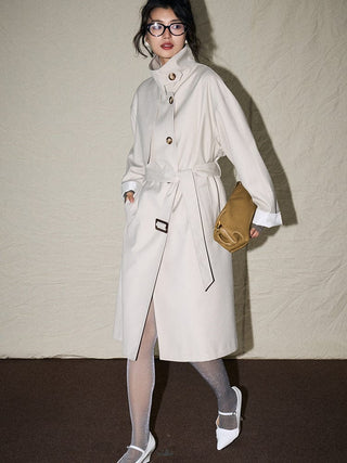 Belted Long Trench Coat - Sofia Romano