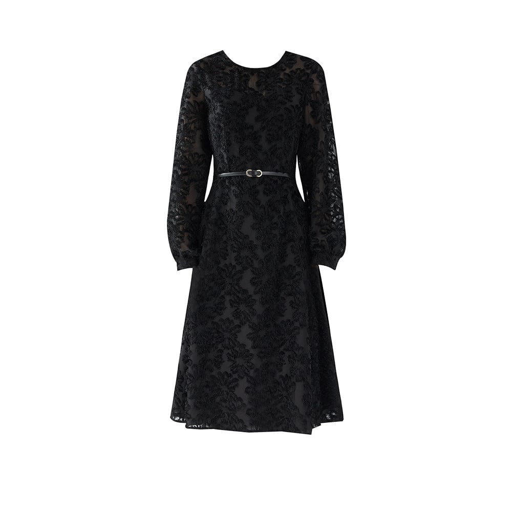 Black Lace Midi Dress - Sofia Romano