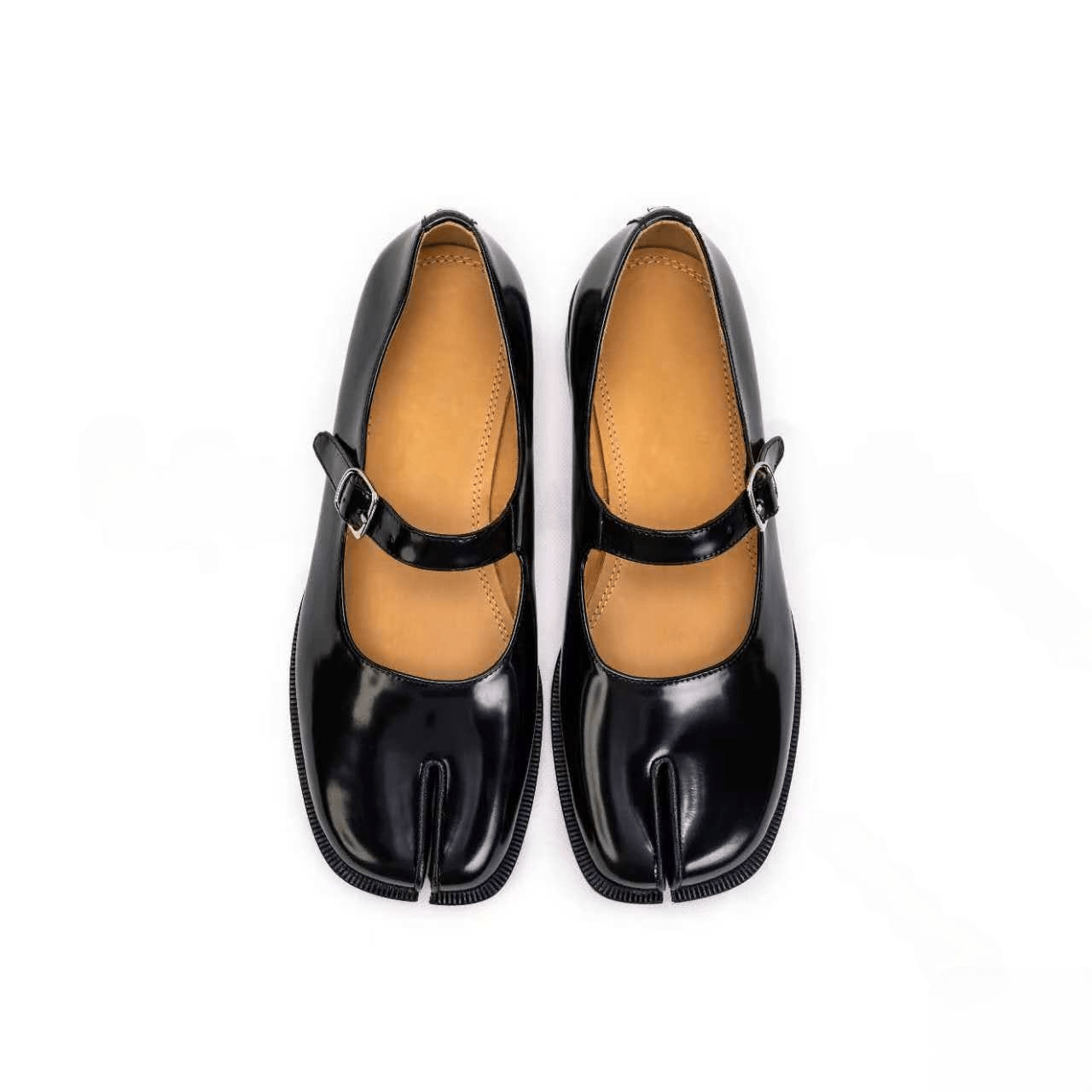 Black Patent Tabi Mary Jane Shoes - Sofia Romano