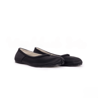 Black Satin Split - Toe Tabi Ballerinas - Sofia Romano