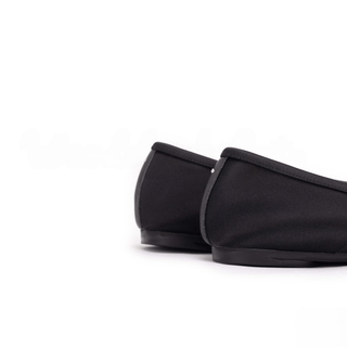 Black Satin Split - Toe Tabi Ballerinas - Sofia Romano