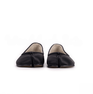 Black Satin Split - Toe Tabi Ballerinas - Sofia Romano