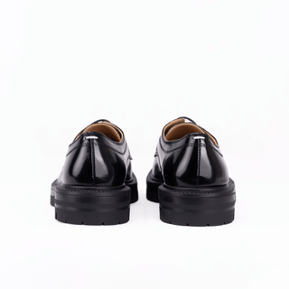 Black Tabi Glossy Split - Toe Leather Loafers - Sofia Romano