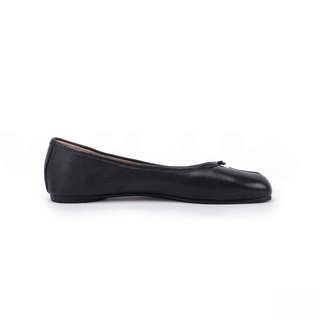 Black Tabi Leather Split - Toe Ballerinas - Sofia Romano