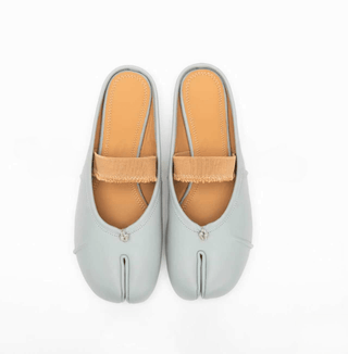 Blue Leather Tabi Ballerinas Mule - Sofia Romano