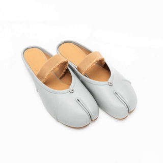 Blue Leather Tabi Ballerinas Mule - Sofia Romano