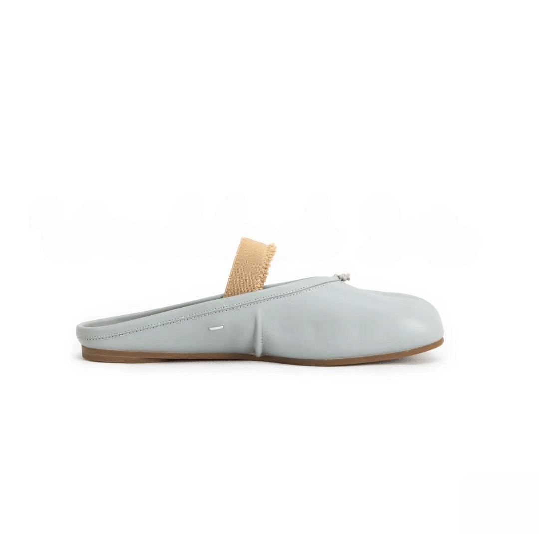 Blue Leather Tabi Ballerinas Mule - Sofia Romano