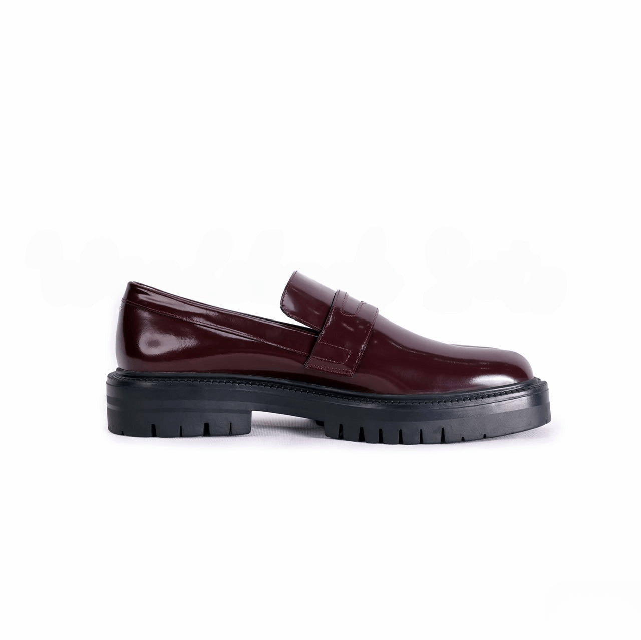 Burgundy Tabi Split - Toe Leather Loafers - Sofia Romano