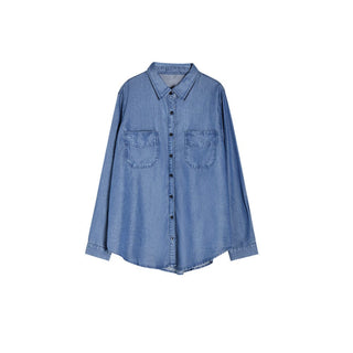 Casual Denim Shirt with Double Chest Pockets - Sofia Romano