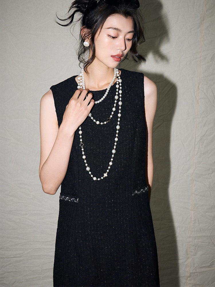 Classic Black Sleeveless Dress - Sofia Romano