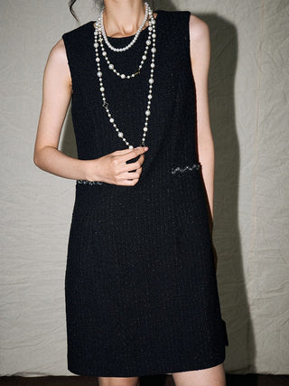 Classic Black Sleeveless Dress - Sofia Romano