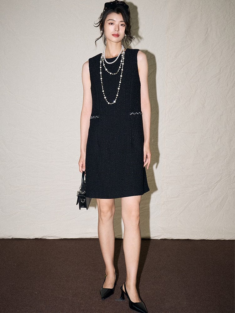 Classic Black Sleeveless Dress - Sofia Romano