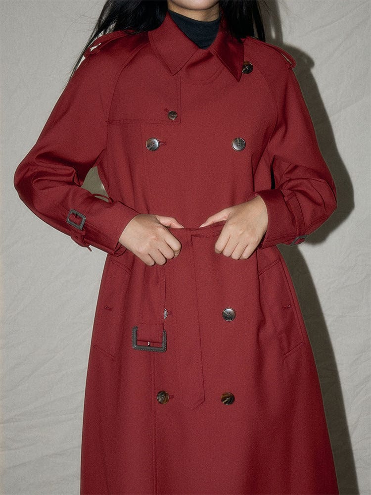 Classic Double - Breasted Trench Coat - Sofia Romano