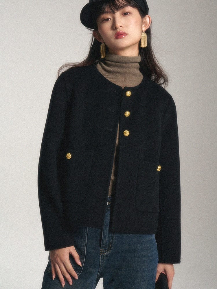 Classic Wool Blend Jacket - Sofia Romano