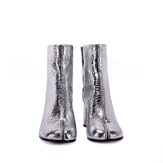 Cracked Silver Tabi Heels 8cm - Sofia Romano