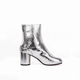 Cracked Silver Tabi Heels 8cm - Sofia Romano