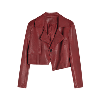 Cropped PU Leather Jacket - Sofia Romano