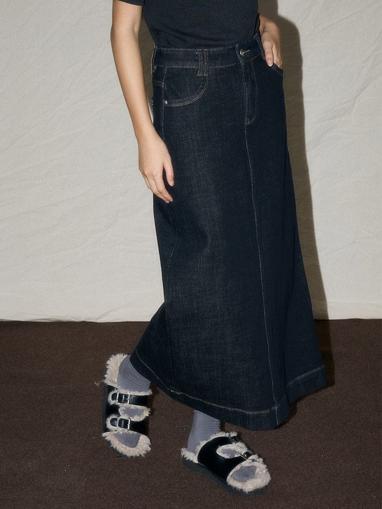 Denim A - Line Maxi Skirt - Sofia Romano