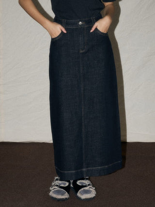 Denim A - Line Maxi Skirt - Sofia Romano