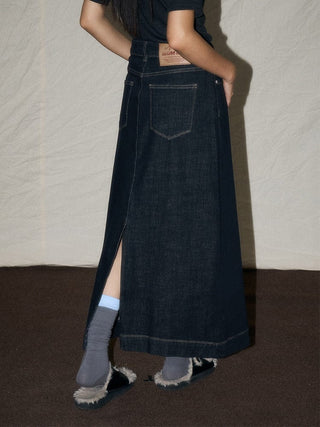 Denim A - Line Maxi Skirt - Sofia Romano