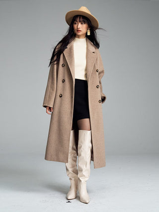 Double - Breasted Wool Blend Coat - Sofia Romano