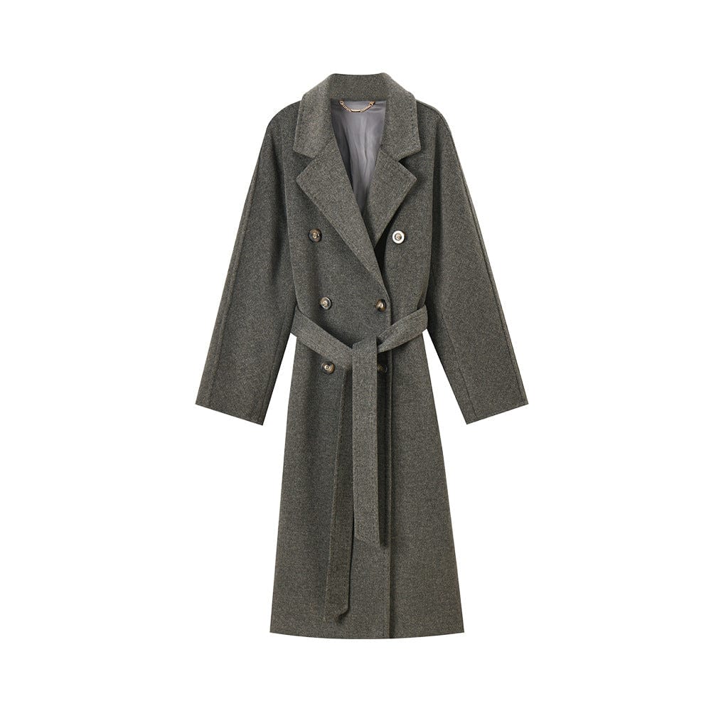 Double - Breasted Wool Blend Coat - Sofia Romano