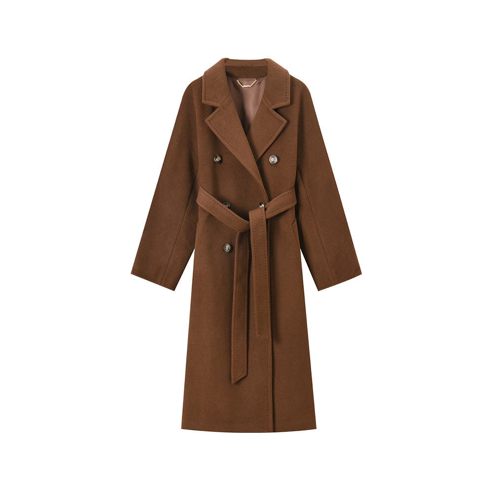 Double - Breasted Wool Blend Coat - Sofia Romano