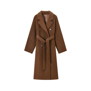 Double - Breasted Wool Blend Coat - Sofia Romano