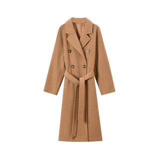 Double - Breasted Wool Blend Coat - Sofia Romano