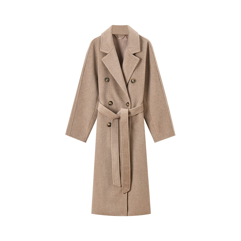 Double - Breasted Wool Blend Coat - Sofia Romano