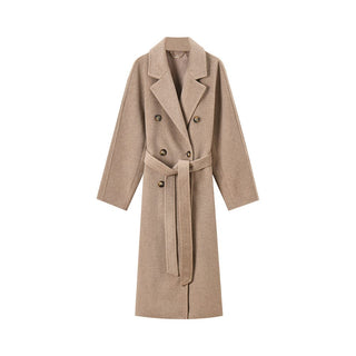 Double - Breasted Wool Blend Coat - Sofia Romano