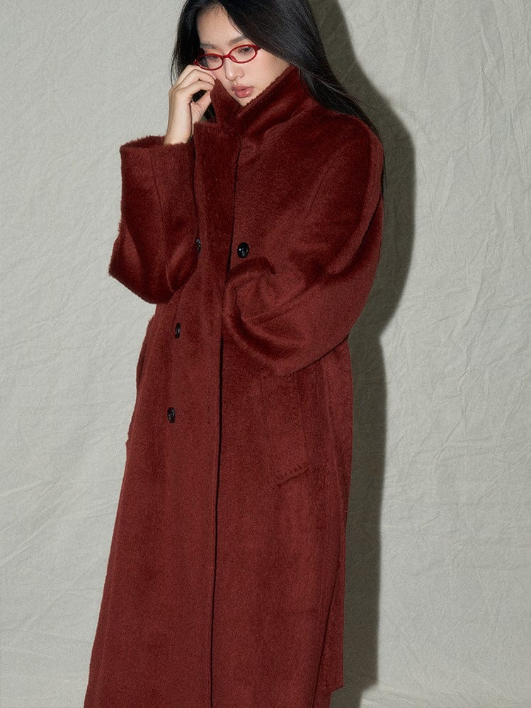 Double - Breasted Wool Trench Coat - Sofia Romano