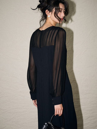 Elegant Black Midi Dress - Sofia Romano