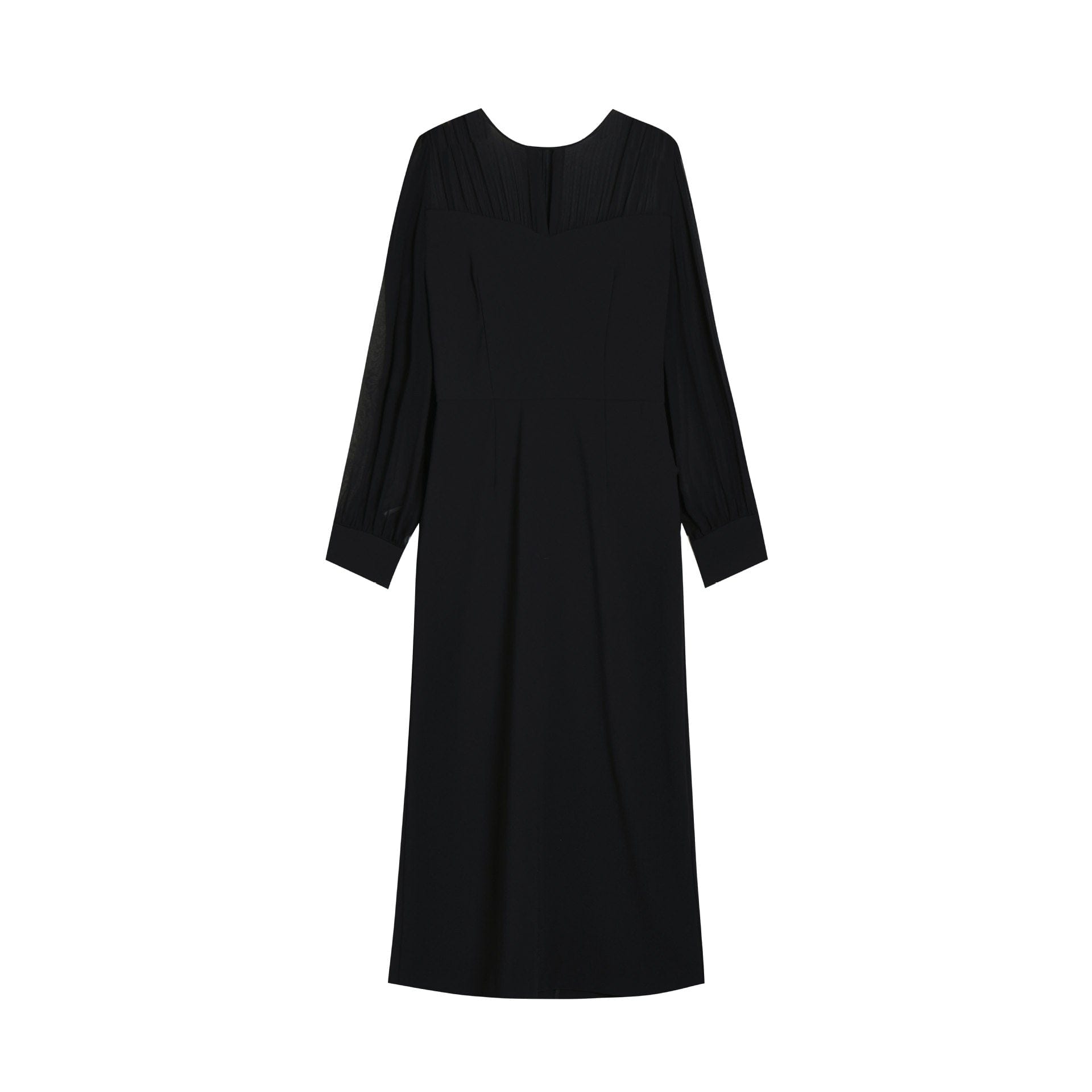 Elegant Black Midi Dress - Sofia Romano