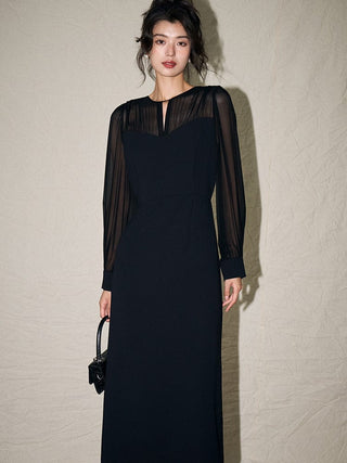 Elegant Black Midi Dress - Sofia Romano