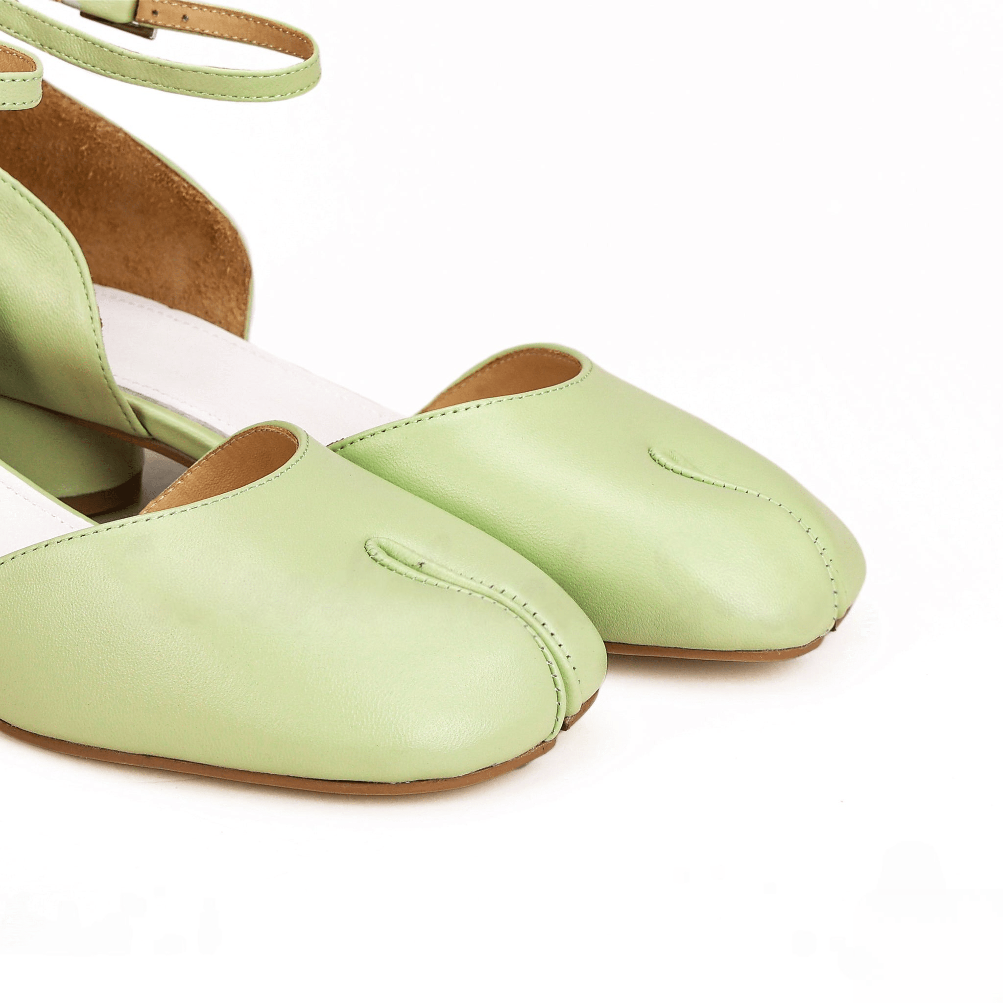 Green Leather Strap Sandals - Sofia Romano