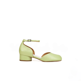 Green Leather Strap Sandals - Sofia Romano