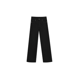 High - Waist Black Straight Jeans - Sofia Romano