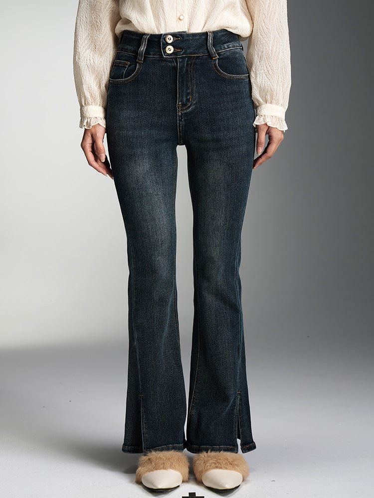 High - Waisted Flared Denim Jeans - Sofia Romano