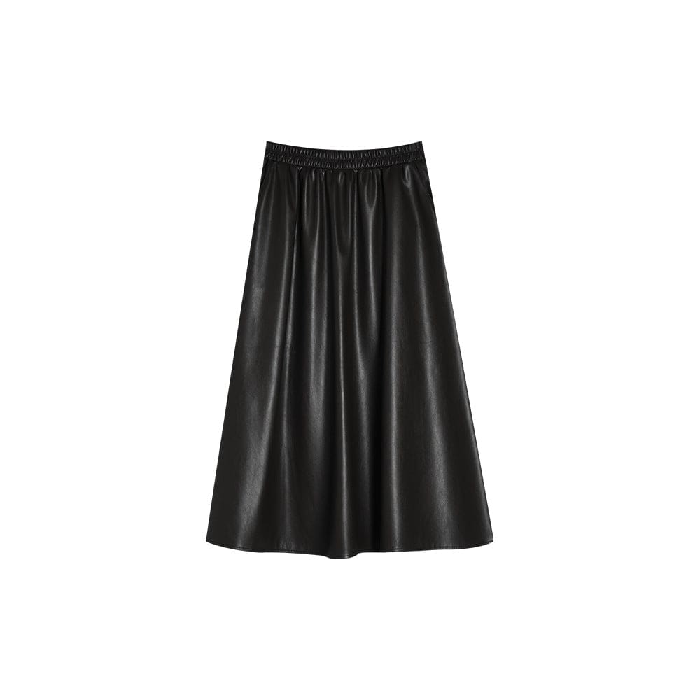 High - Waisted PU Leather Skirt - Sofia Romano