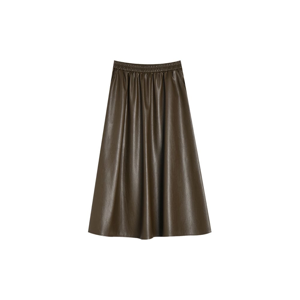 High - Waisted PU Leather Skirt - Sofia Romano