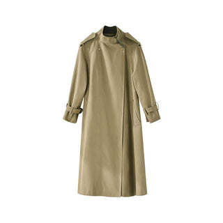 Khaki Trench Coat with Adjustable Belt - Sofia Romano