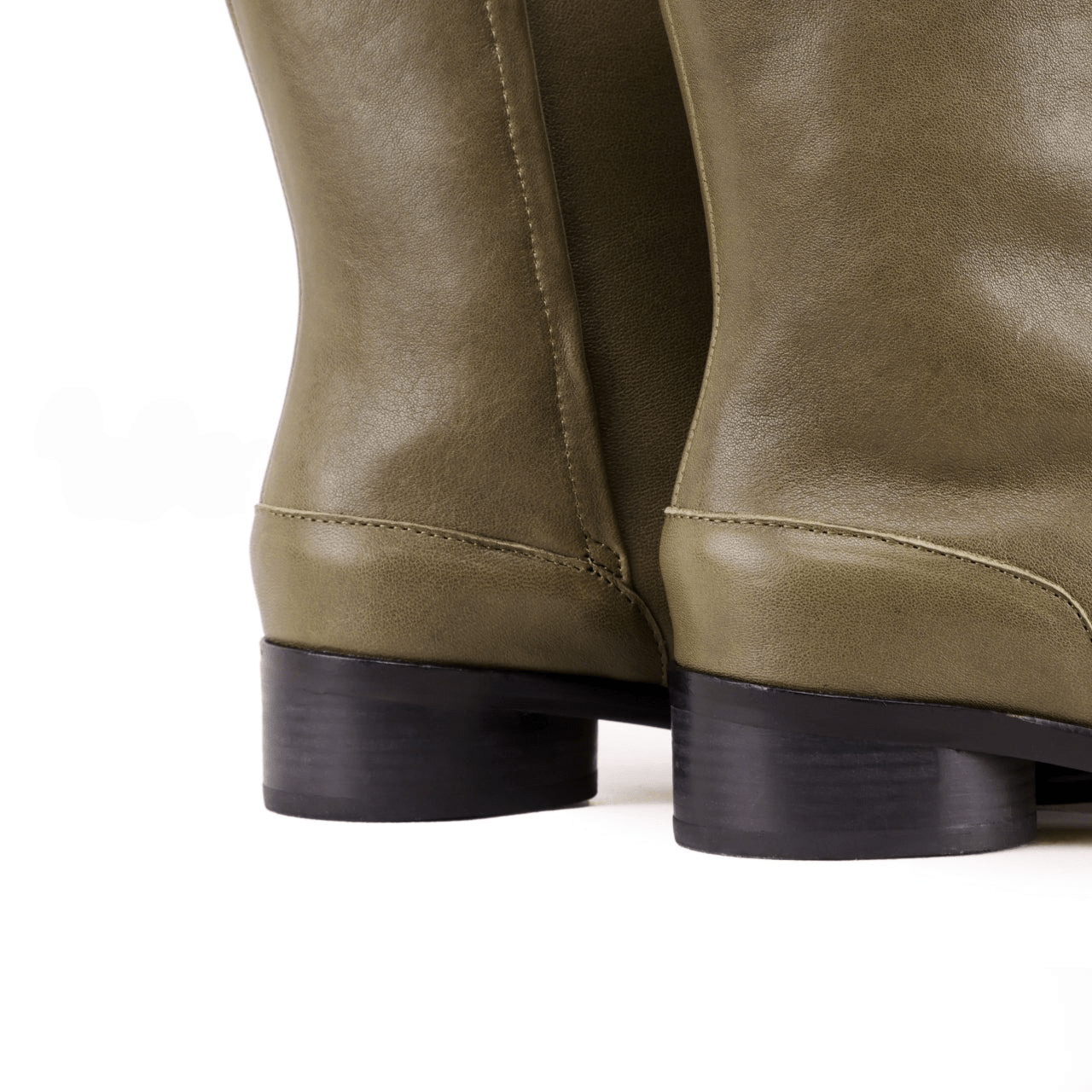 Leather Tabi Split - Toe Olive Boots - Sofia Romano