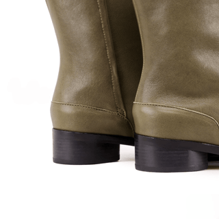 Leather Tabi Split - Toe Olive Boots - Sofia Romano