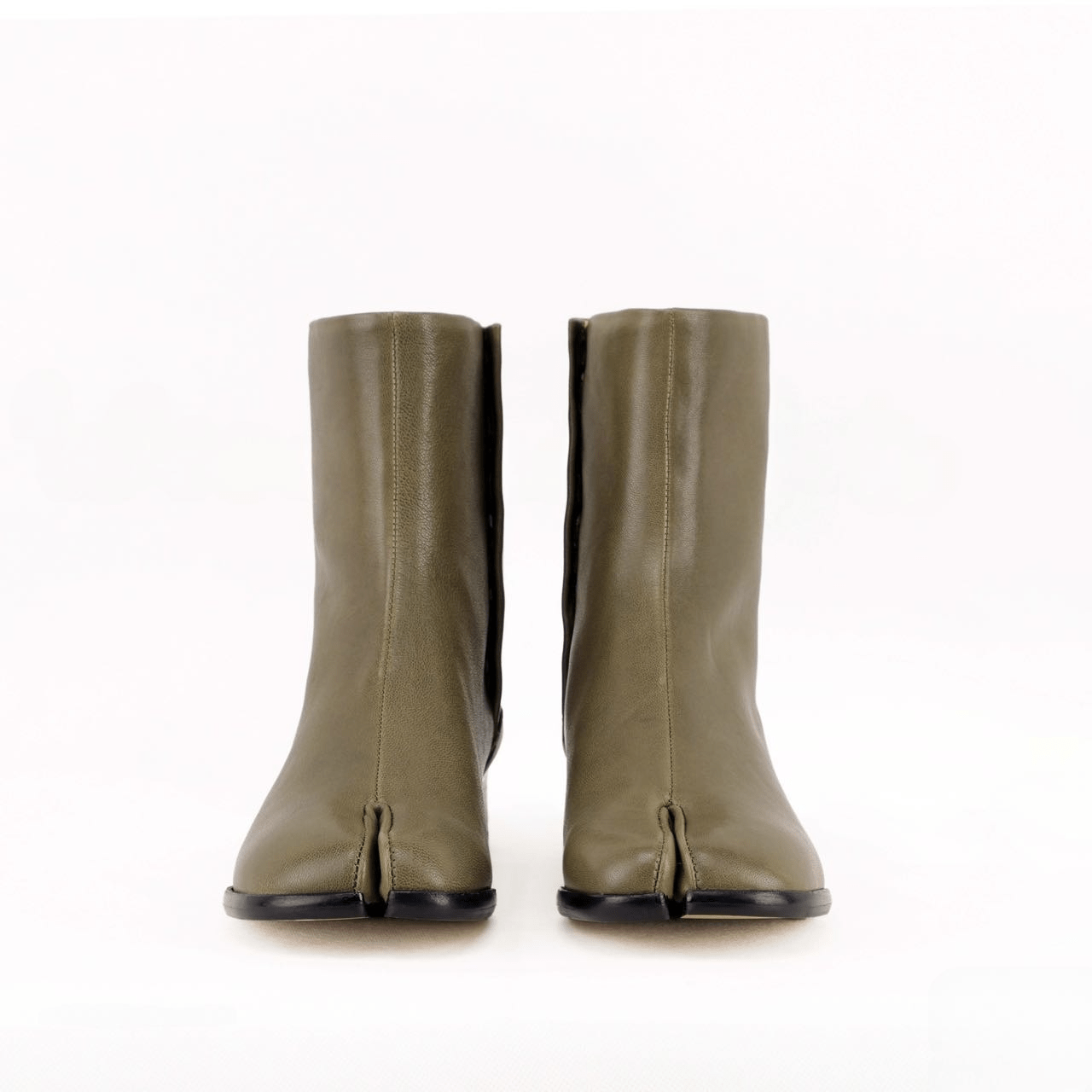 Leather Tabi Split - Toe Olive Boots - Sofia Romano